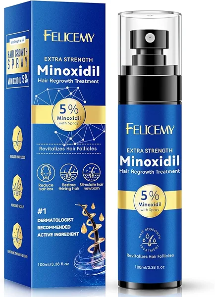 5% Minoxidil for Men and Women Hair Growth, Minoxidil Spray For Beard Growth Serum, Combat Hair Thinning and Loss, Strengthen Regrowth Treatment 3.38 Fl Oz