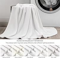 Vista 142 de BEDELITE Fleece Blanket White Throw Blanket for Couch & Bed, Luxury Plush Cozy Fuzzy Blanket 50" x 60", Super Soft Warm Lightweight Throw Blanket