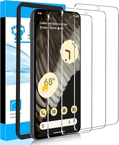 LYWHL Paquete de 3 protectores de pantalla de vidrio templado para Google Pixel 8 con marco de fácil instalación, táctil sensible y desbloqueo de