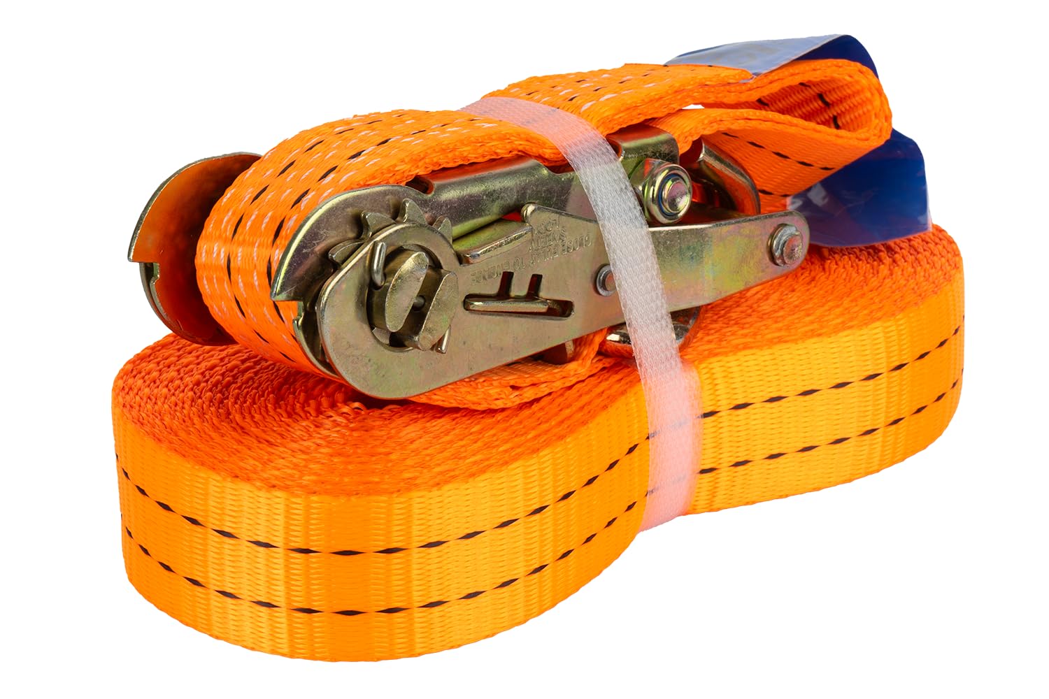 UNITRAILER Sangle d'arrimage à cliquet 10m x 35mm avec tendeur et Crochets - Résistance 2T (2000 daN) - Idéale pour remorque, Camion et Voiture