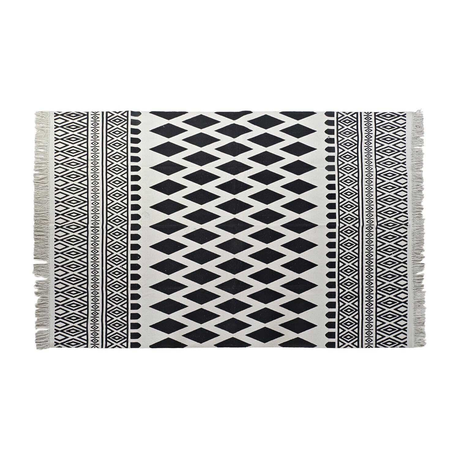 Tapis en coton 120x180 cm losanges 1000 GSM pour habiller vos sols avec élégance