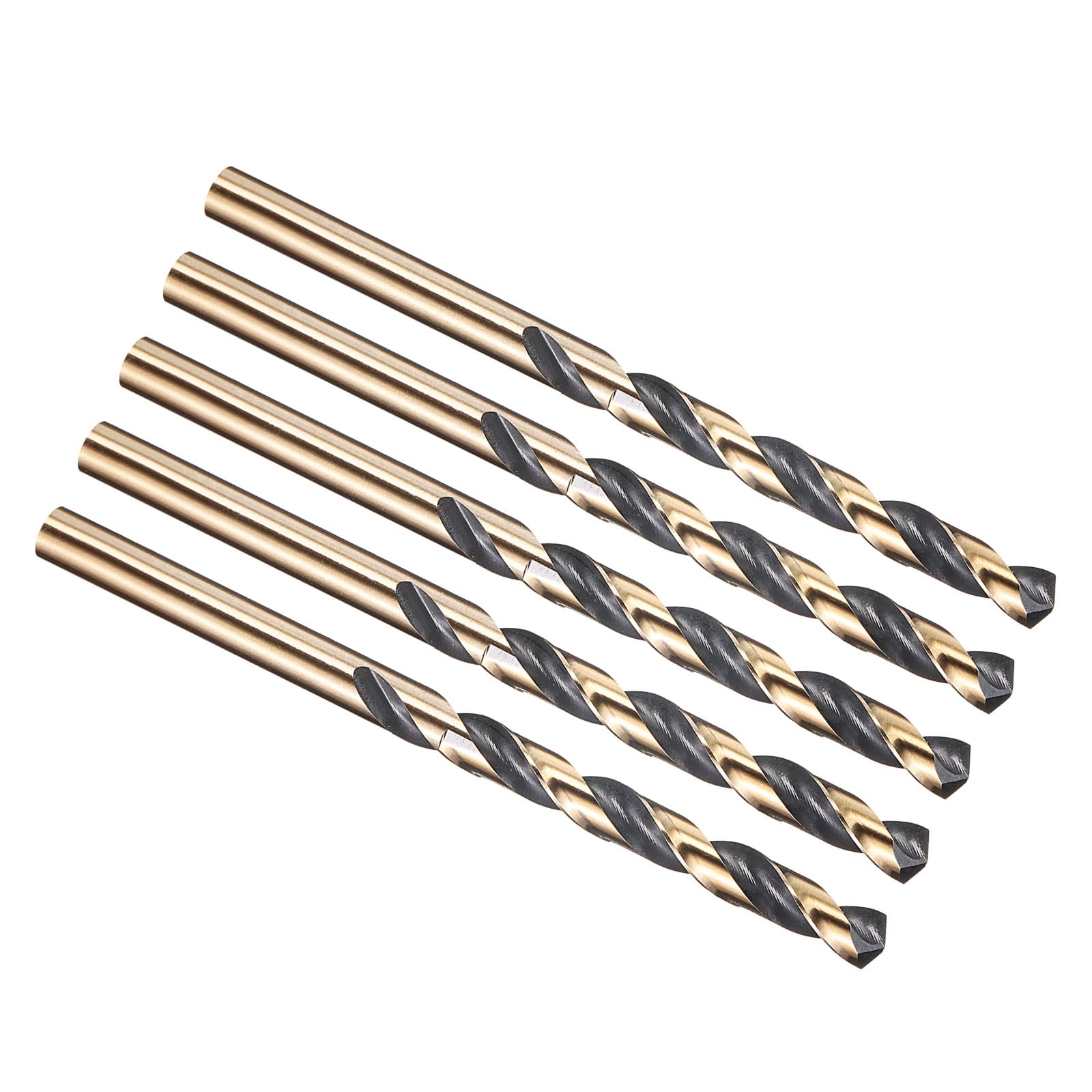 PATIKIL 6.4mm Drill Bit 3/16", Jobber Straight Shank M2 High-Speed Steel 135° for Stainless Steel Hard Metal - 24 Pack