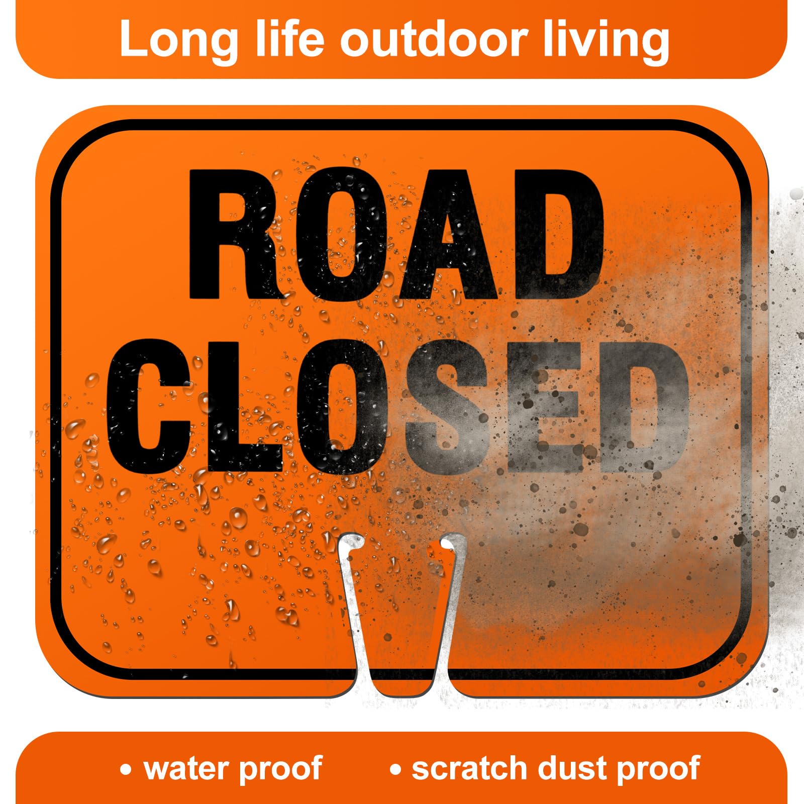Geetery 6 Pcs Traffic Cone Arrow Signs 10.4"x 12.6" Reversible Orange Road Signs Bulk Road Closed Cone Top Traffic Warning Directional Left Right Arrows Sign for Outdoor Construction (Detour) — Amazon image 6