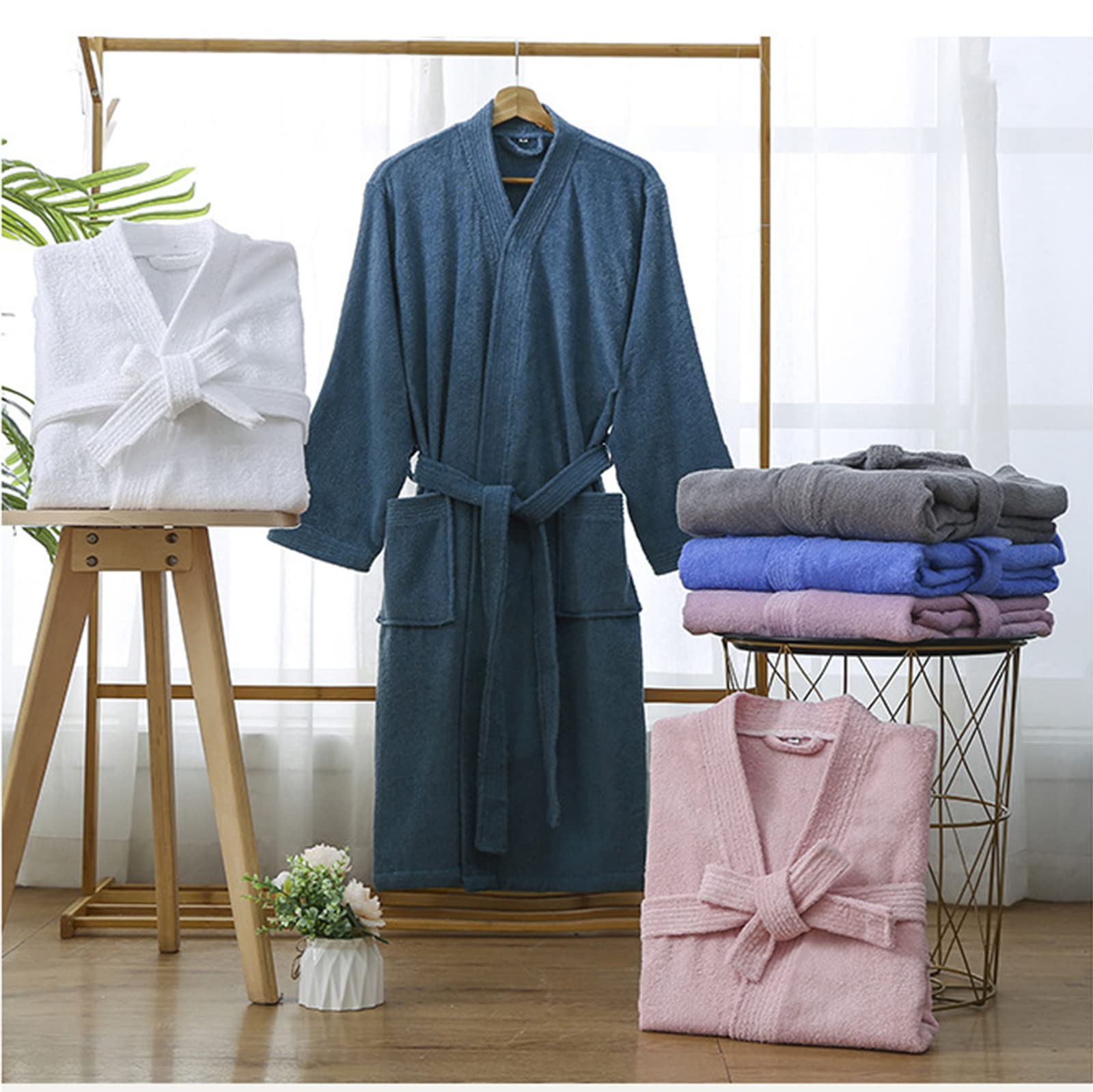Accappatoio Da Donna, Accappatoio Sciolto Da Uomo Asciugamani Da Bagno Camicia Da Notte Sciolta Con Tasche