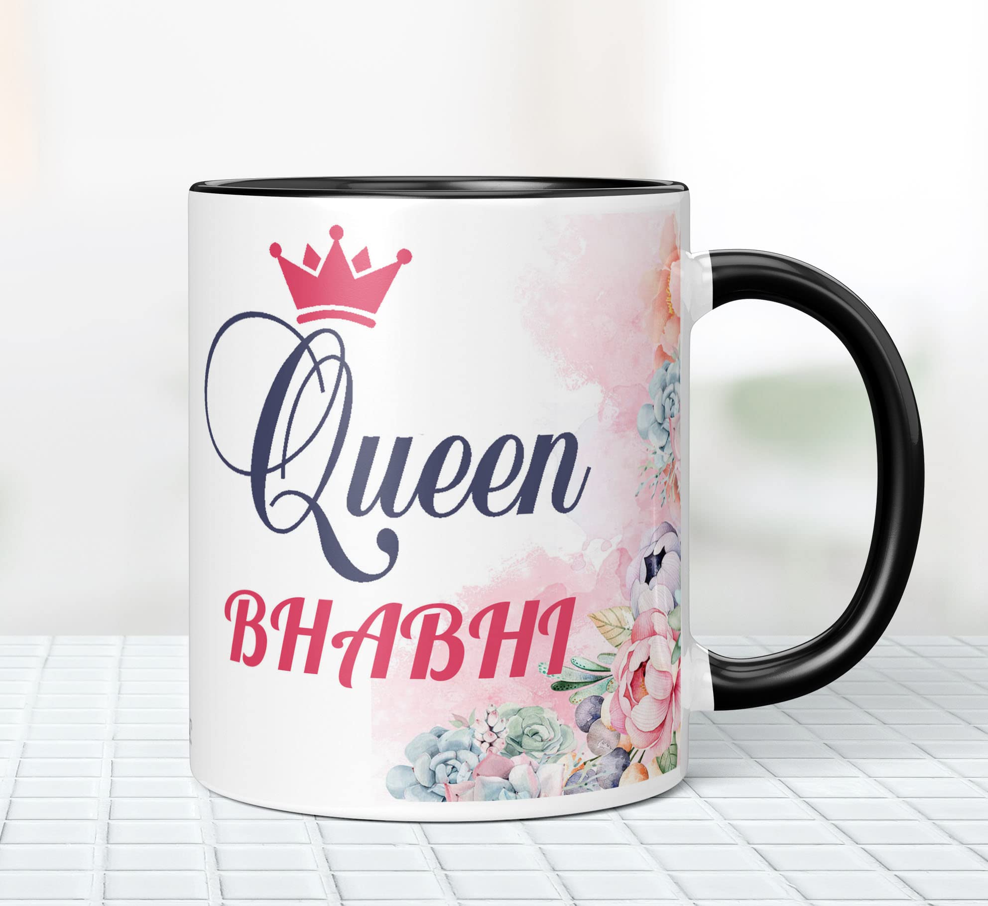 NH10 DESIGNS Queen Bhabhi Printed Mug for Birthday Gift Wedding Anniversary for Bhabhi Didi (Microwave Safe Ceramic Tea Coffee Mug-350ml) - KQ3TM 27
