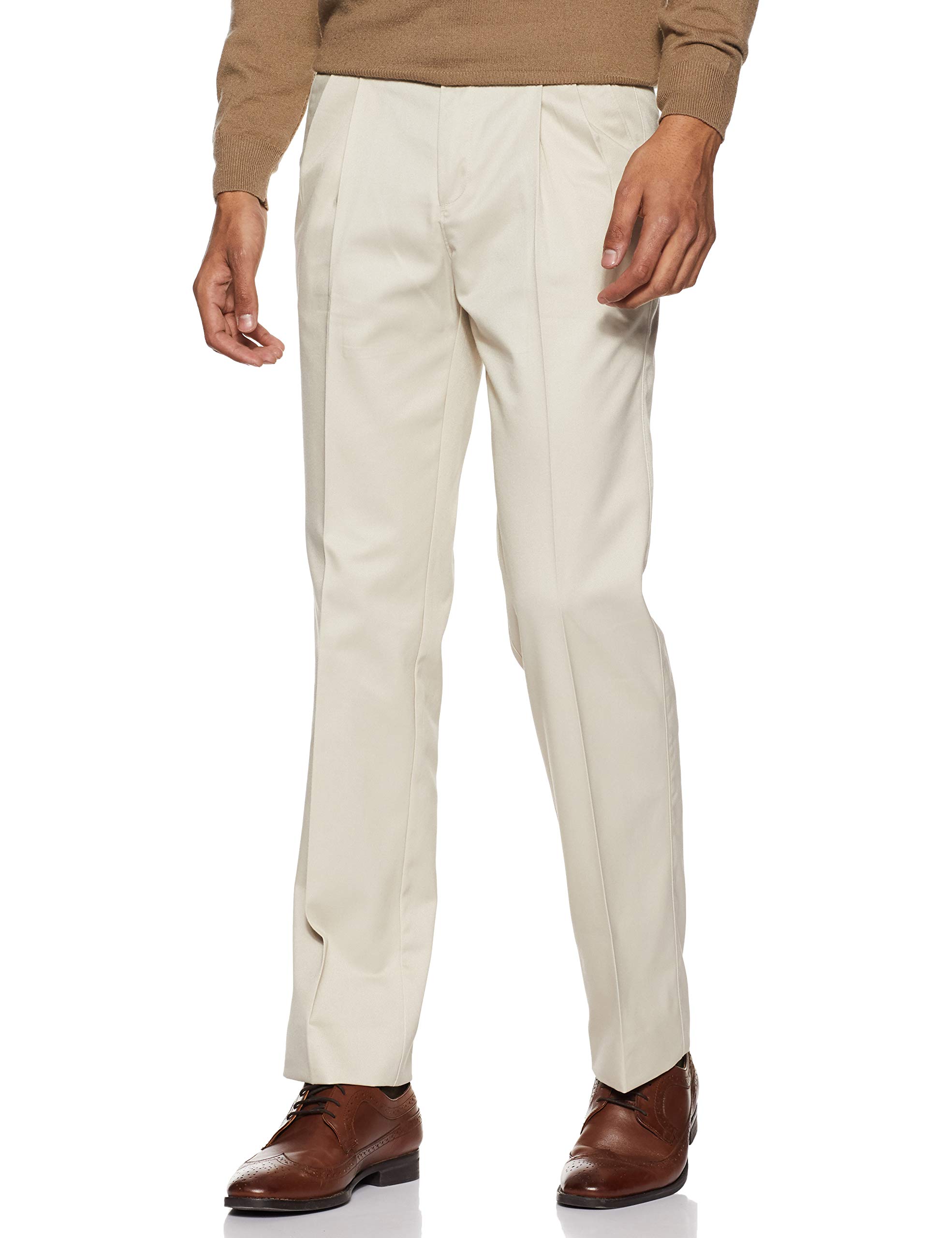 Van Heusen Men's Regular Fit Cotton Blend, Polyester Trouser