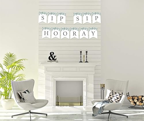 Miniatura 7 de Andaz Press Decoración de pancarta de fiesta de cumpleaños con hojas verdes naturales, feliz 65 cumpleaños, aproximadamente 5 pies, 1 juego,