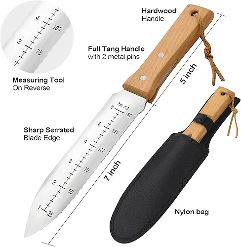 Miniatura 2 de Juego de 2 cuchillos de jardín herramientas para hoz hoz de desmalezado de acero inoxidable también un hacha juego de herramientas de jardín para