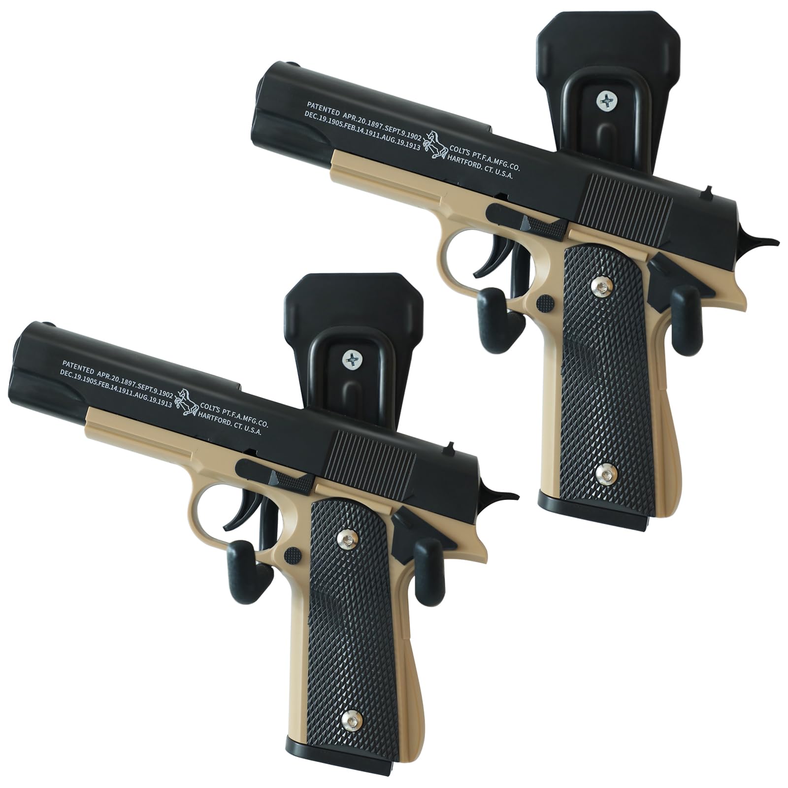 Pistol Rifle Rack Wall Mount,Pistol Holder Shotgun Rack for Wall,Heavy Duty Steel Gun Hooks for Handgun and Rilfes,Ideal for Home,Office,Gun Room,Gun Store,Shooting Range