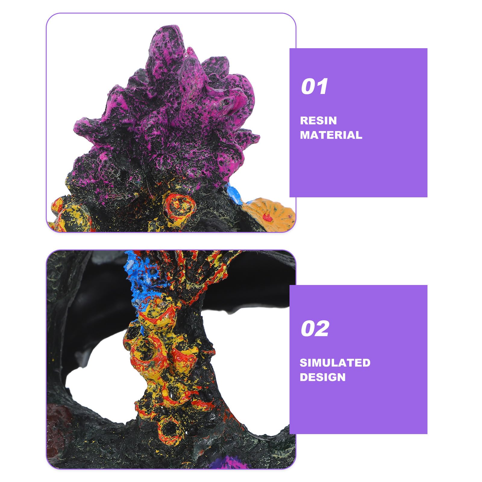 jojofuny Decoración para Acuario Plantas y Arrecifes de Coral Simulados, Resina y PVC, 10 Piezas, Fácil Mantenimiento Necesidad de Luz para Decoración de Peceras
