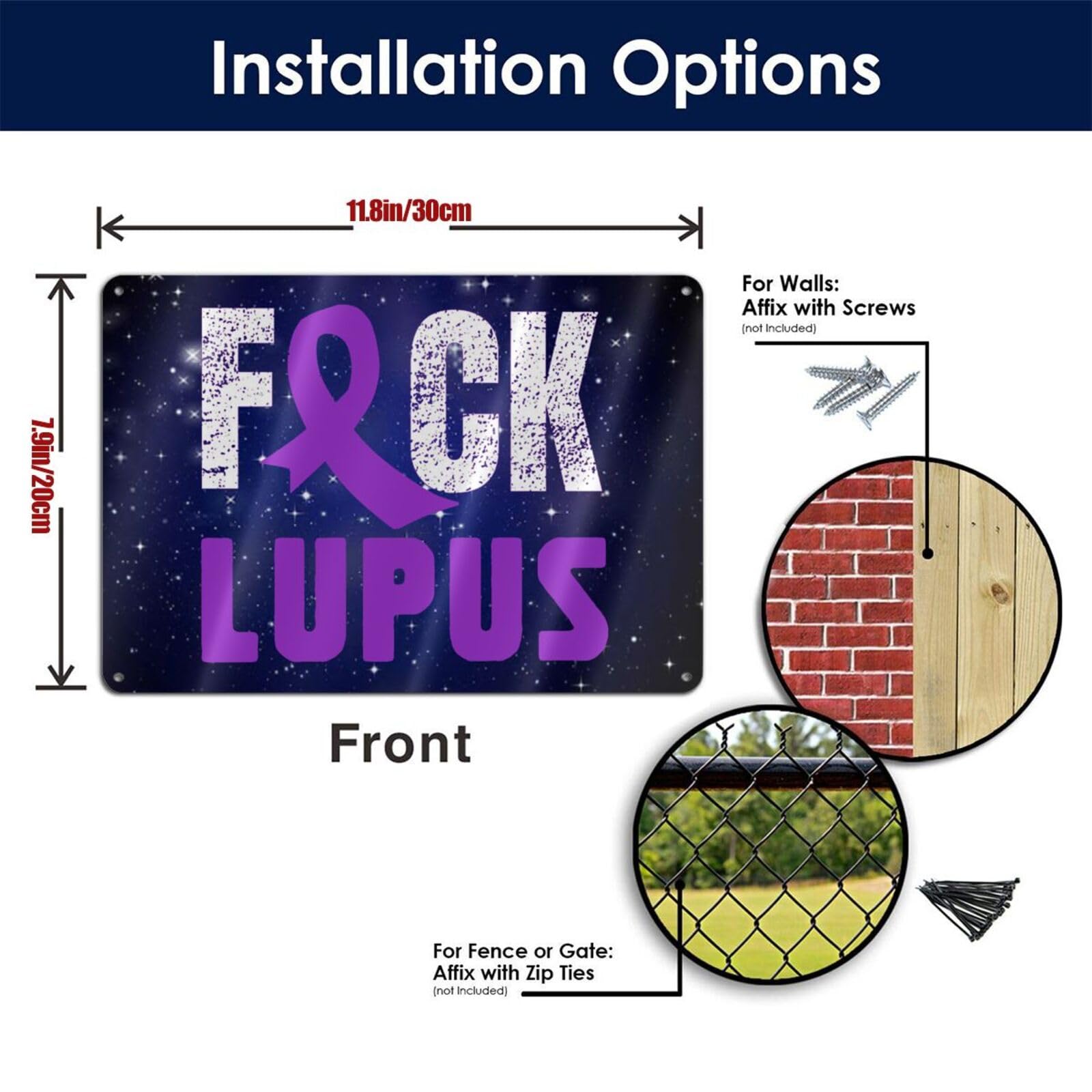 Amazon.com: Fuck Lupus Purple Ribbon 12x8in Sign Metal Wall Art