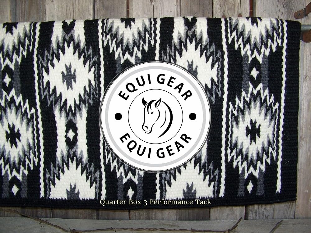 Horse Western Ranch Sottosella/Coperta da sella Western in lana neozelandese con imbottitura in lana con sensore Flex (personalizzazione disponibile) AS85 (36" x 36")