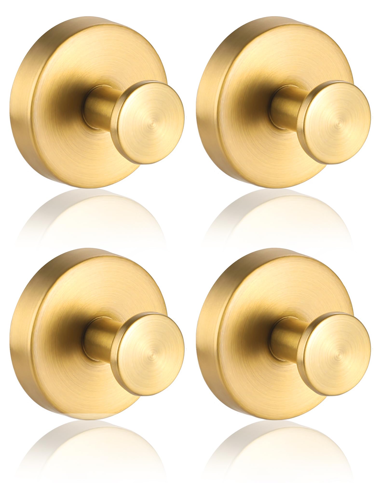 Anvin 4 Pack Suction Cup Hooks Stainless Steel Hanging Hooks No Drill Hooks for Bathroom Kitchen to Hang Towels, Robes