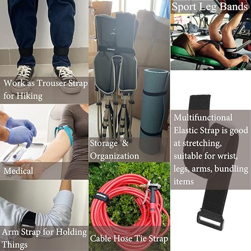Miniatura 6 de Zeltauto Correas elásticas de 16 pulgadas (paquete de 2), correas multiusos fuertes reutilizables para asegurar y organizar cables, cables de