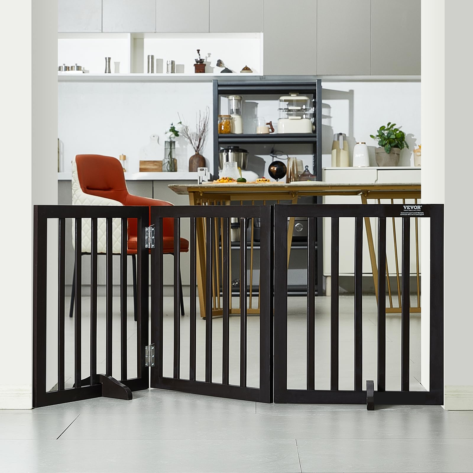 VEVOR Cancello per Cani Autoportante, Cancello per Animali, Cancello per Porta 508 x 610 mm Cancello per Cani Pieghevole Barriera per Cani Pieghevole Espandibile, Cancello per Scale