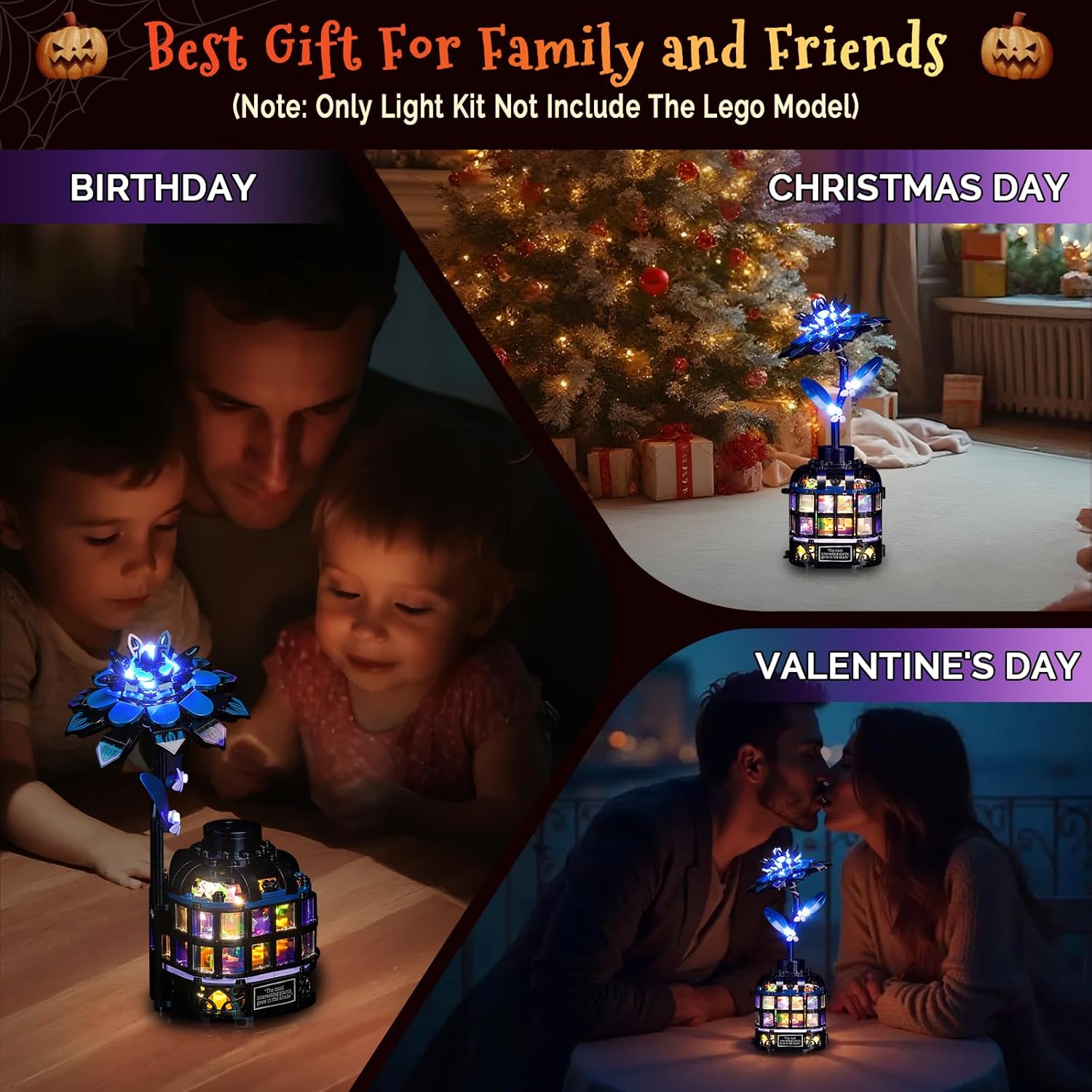Upgraded Led Light Kit Compatible with Lego Black Dahlia Flower Building Set, Lights Decoration Compatible with Lego 76784 (Model Not Included)