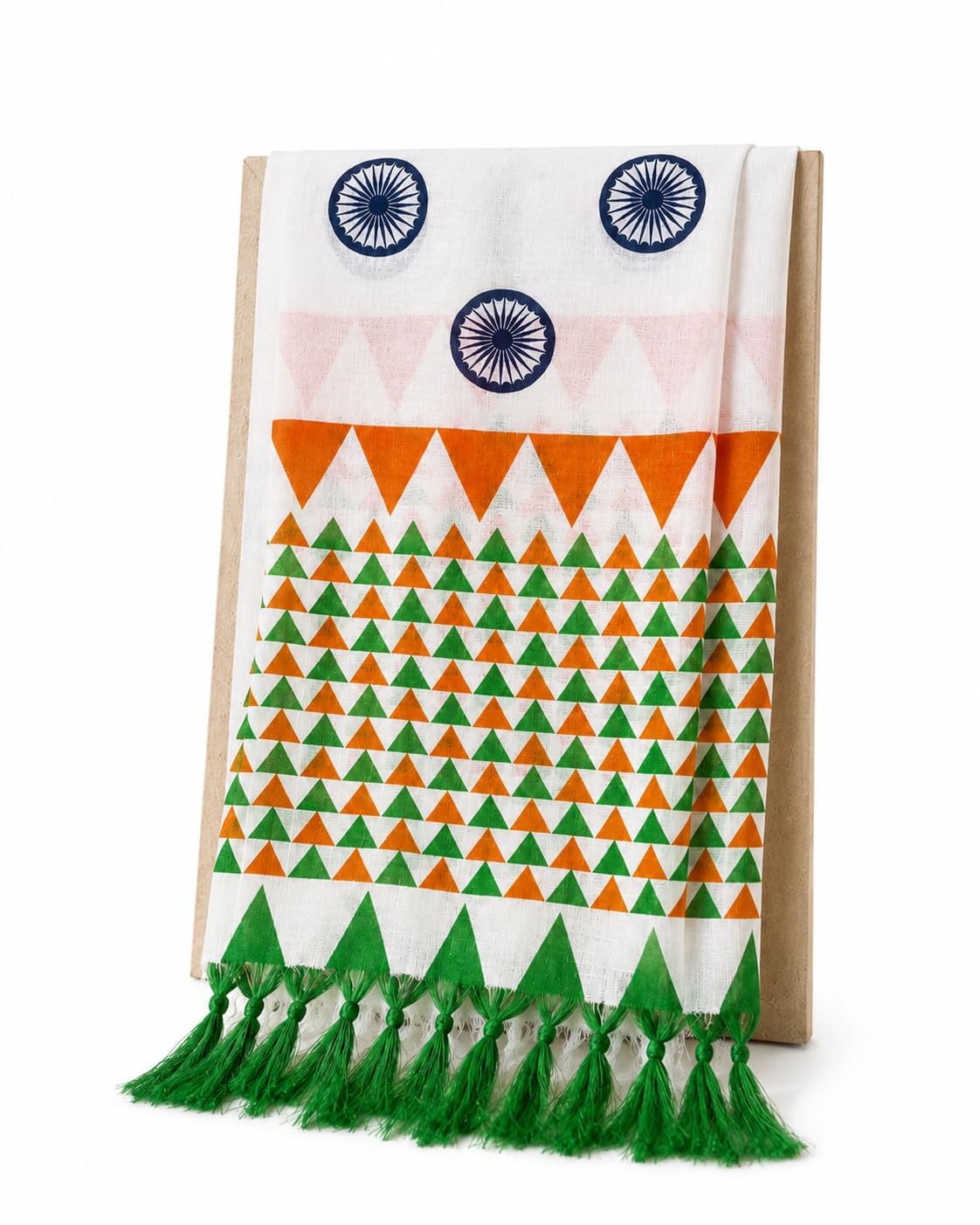 Art Silk Tricolor Printed Dupatta with Tassels-image-31