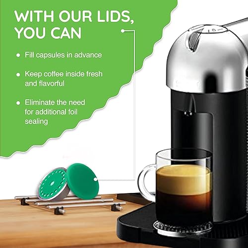 Miniatura 5 de My-Cap Juego de tapas y tapas reutilizables para cápsulas de café, compatibles con cápsulas Nespresso Vertuo, tapa y tapa de cápsulas de café