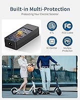 Vista 7 de VHBW Cargador de 42 V para batería de scooter eléctrico de iones de litio de 36 V, compatible con Bird Air/Flex/One, Xiaomi M365, M365 Pro, 1S