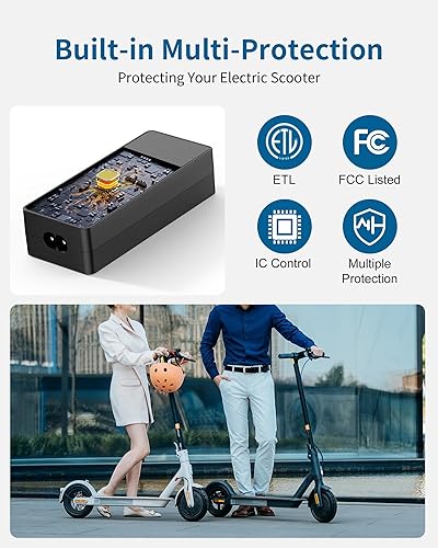 Miniatura 7 de VHBW Cargador de 42 V para batería de scooter eléctrico de iones de litio de 36 V, compatible con Bird Air/Flex/One, Xiaomi M365, M365 Pro, 1S