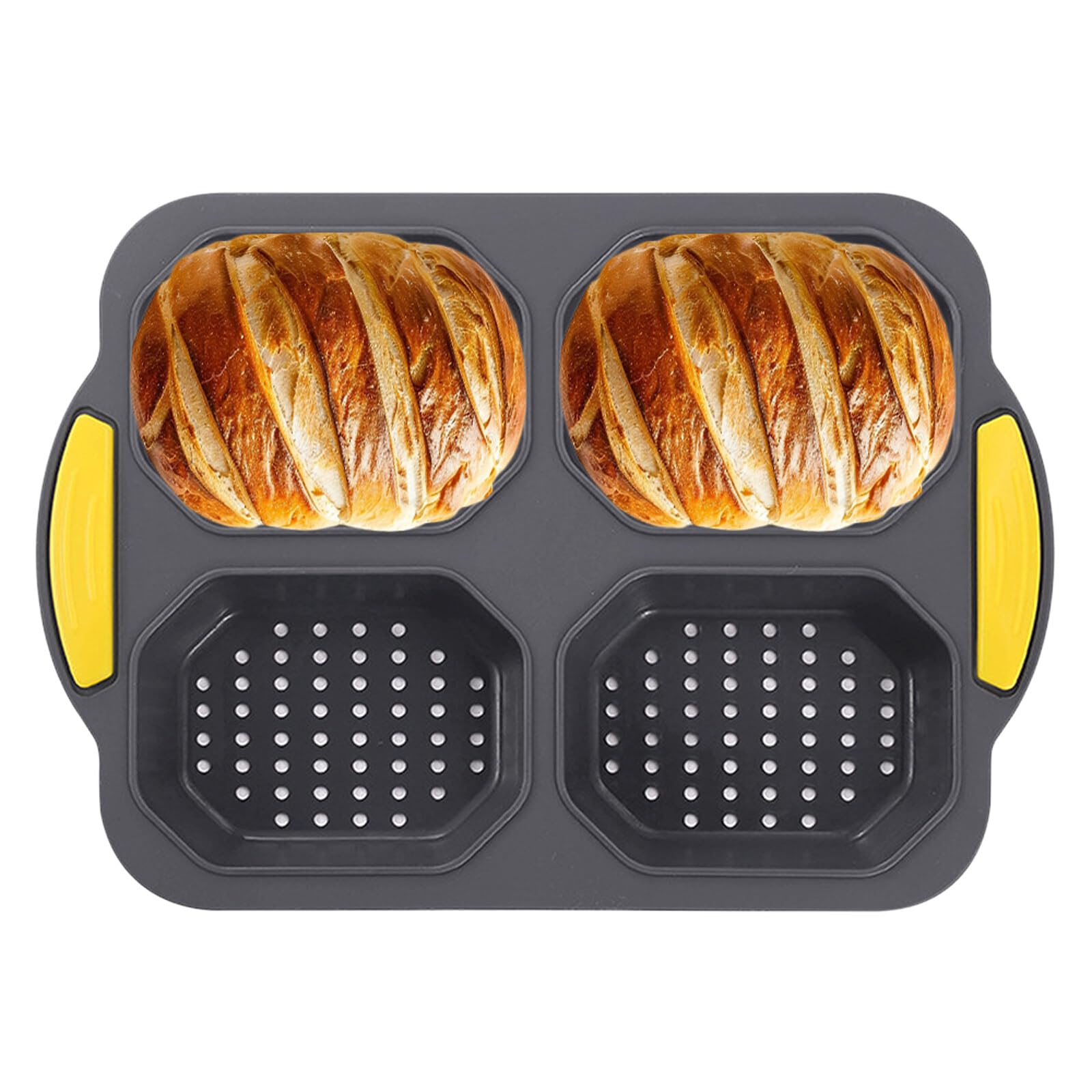 Wisnewth Moule à Pain Baguette En Silicone Pour Cuisson, Lot De 2