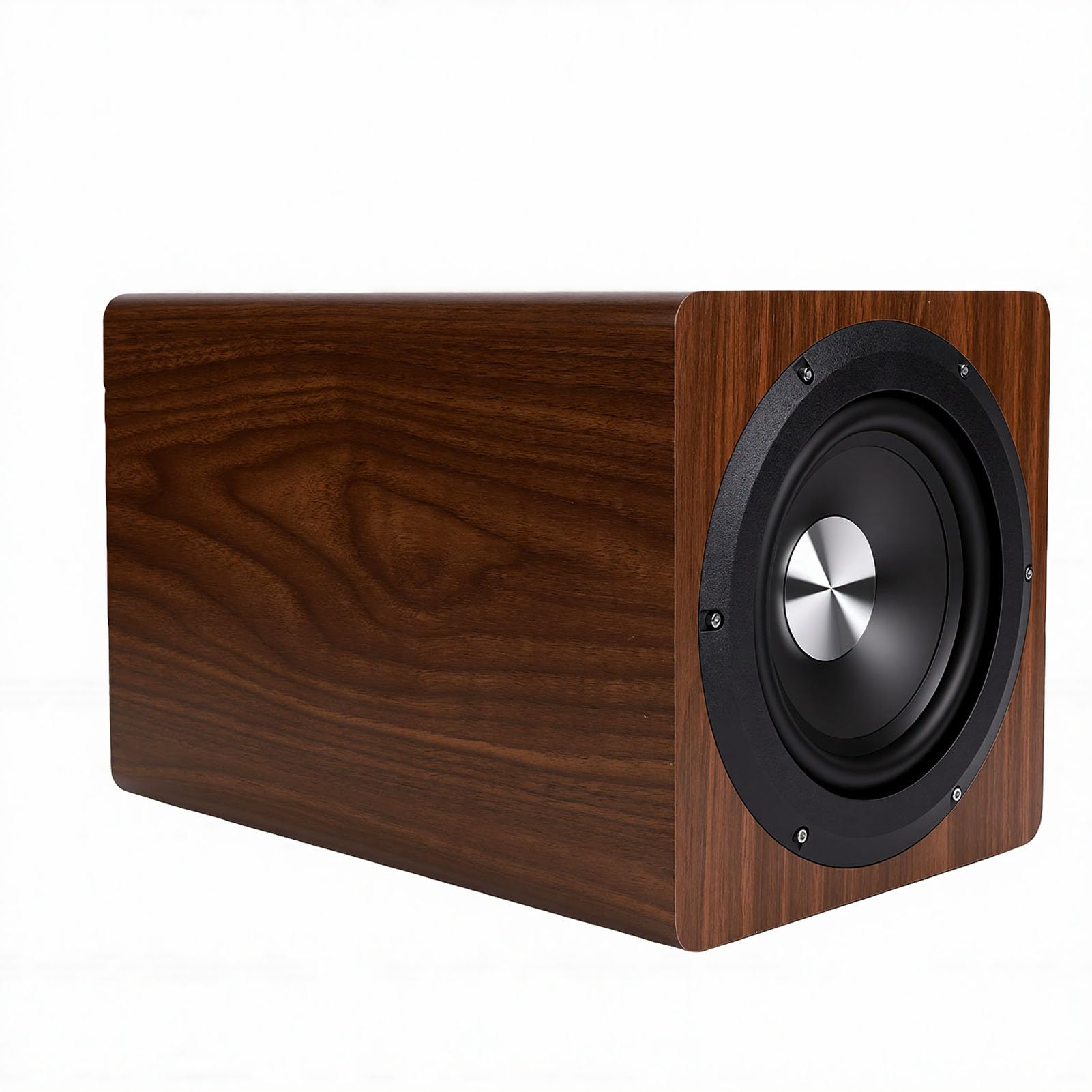 Annadue Altoparlante per Bassi Profondi da 100 W per la Casa, Subwoofer Stereo HiFi con Alimentazione Attiva Indipendente retrò da 6,5 ​​pollici 100 W Color Rovere per Monitor PC (Spina europea)