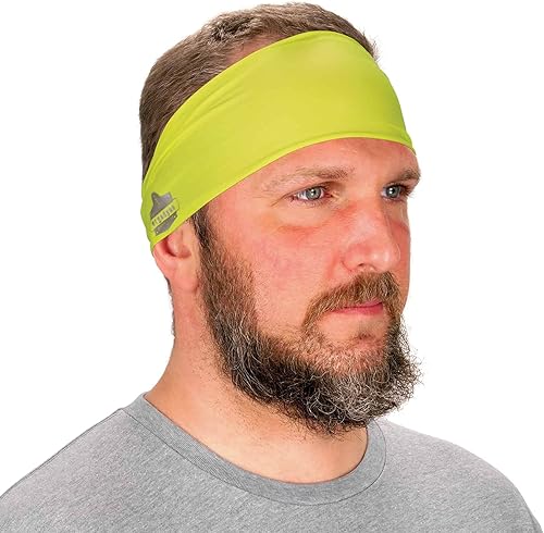Ergodyne Chill Its 6634 - Diadema deportiva para hombres y mujeres, absorbe la humedad, color lima