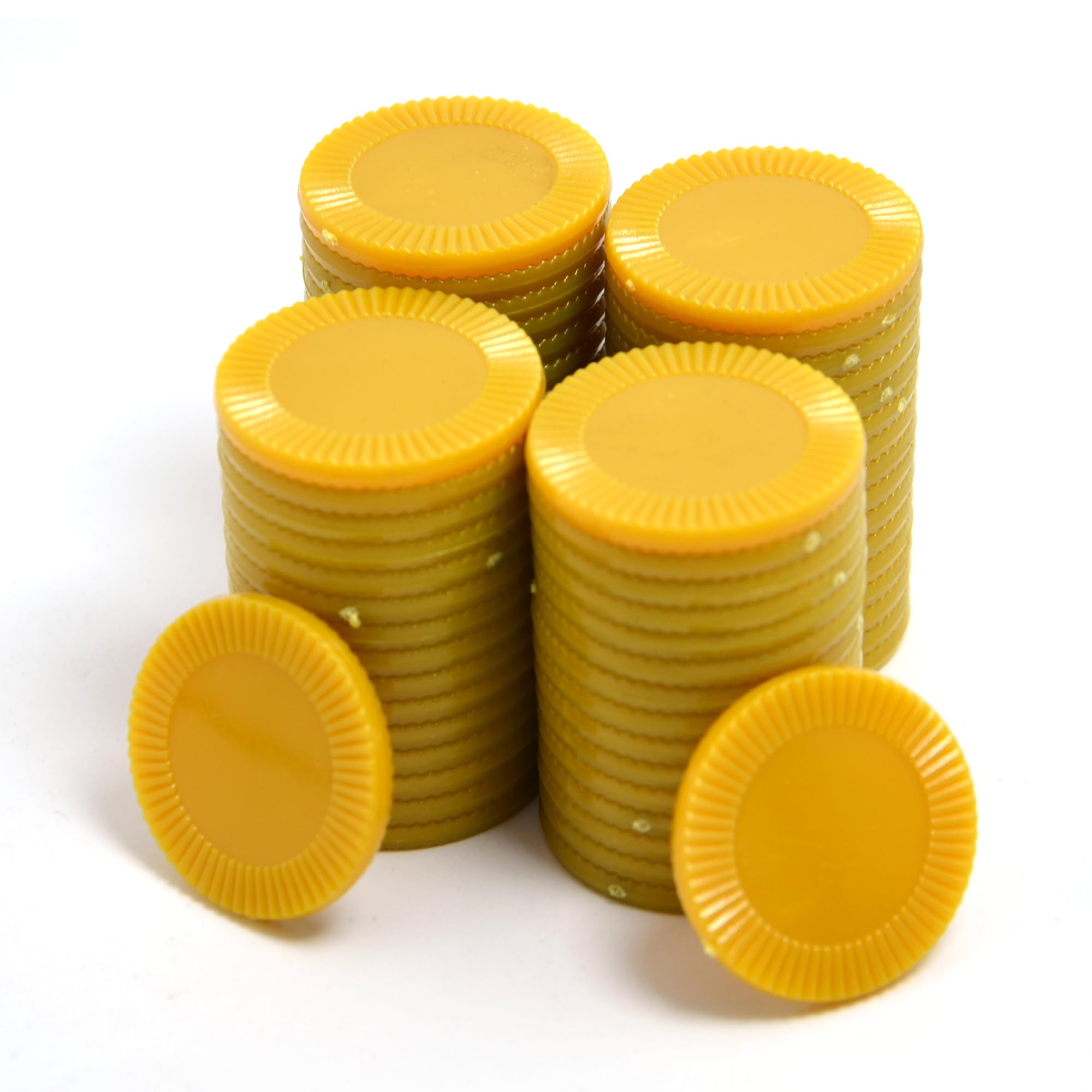 Smartdealspro Mini contatori per l'apprendimento in plastica opaca, gettoni per giochi di fiches da poker, con scatola portaoggetti (oro, 32 mm (64 pezzi, girasole)