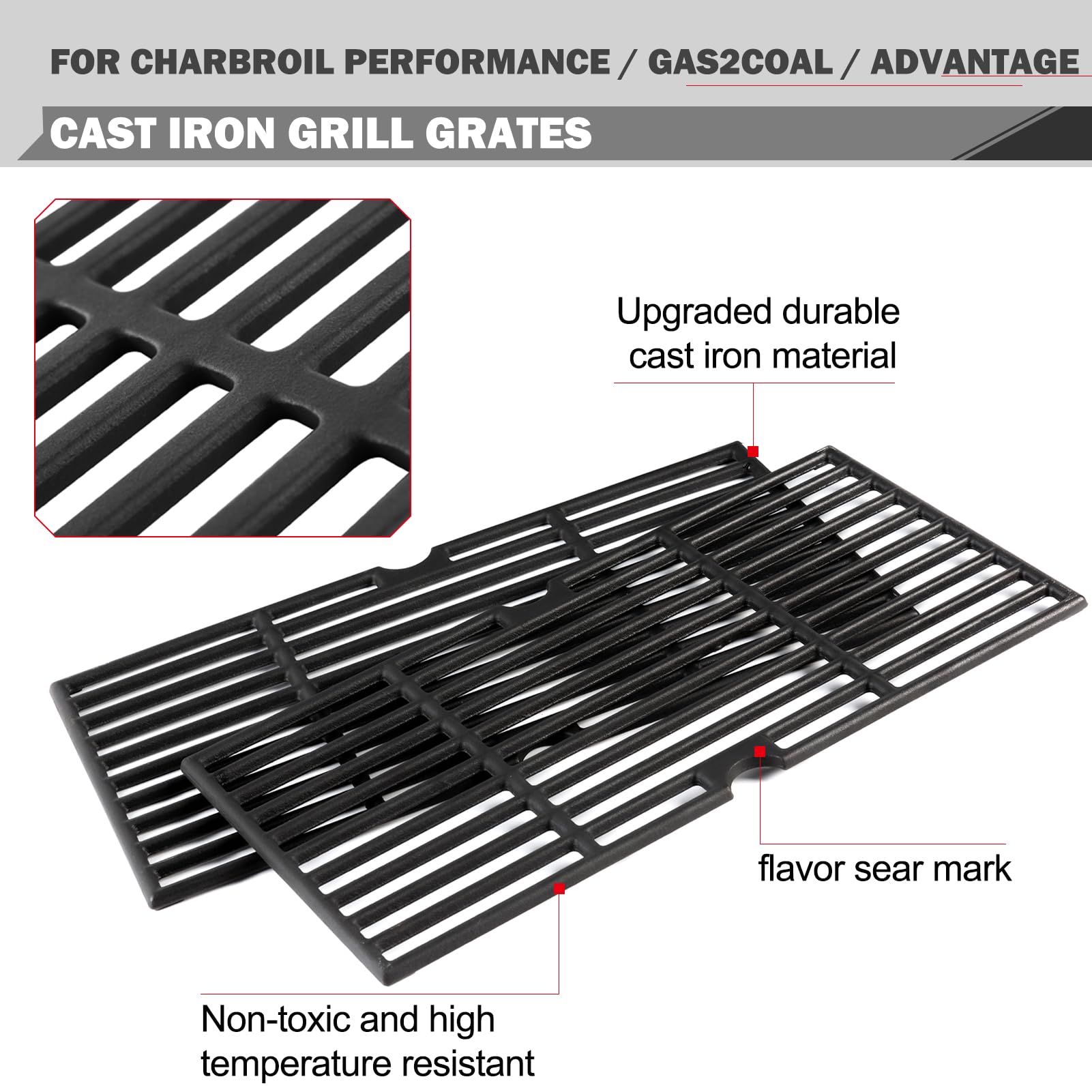 Ersatz-Grillroste Aus Gusseisen Für Charbroil Advantage & Tru Infrared Grills
