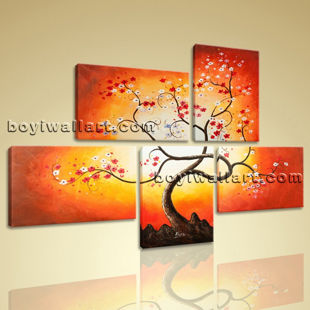 Large Giclee Print On Canvas Wall Art Blossom Tree Abstract Floral Ready To Hang