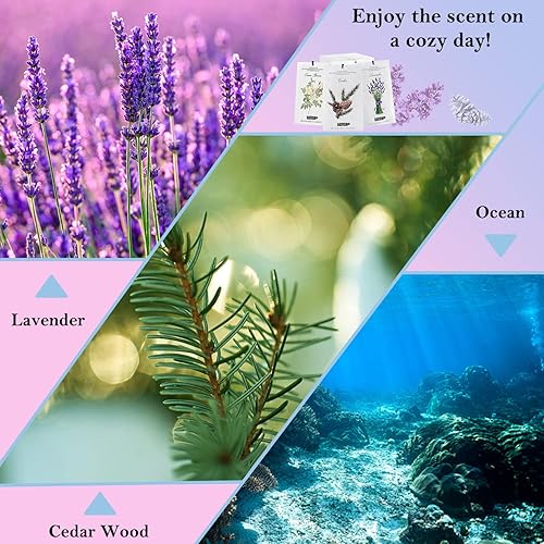 Miniatura 2 de MYARO Paquete de 12 bolsas perfumadas para el hogar, bolsas de fragancia para cajones y armarios, bolsas de larga duración, madera de cedro, océano,