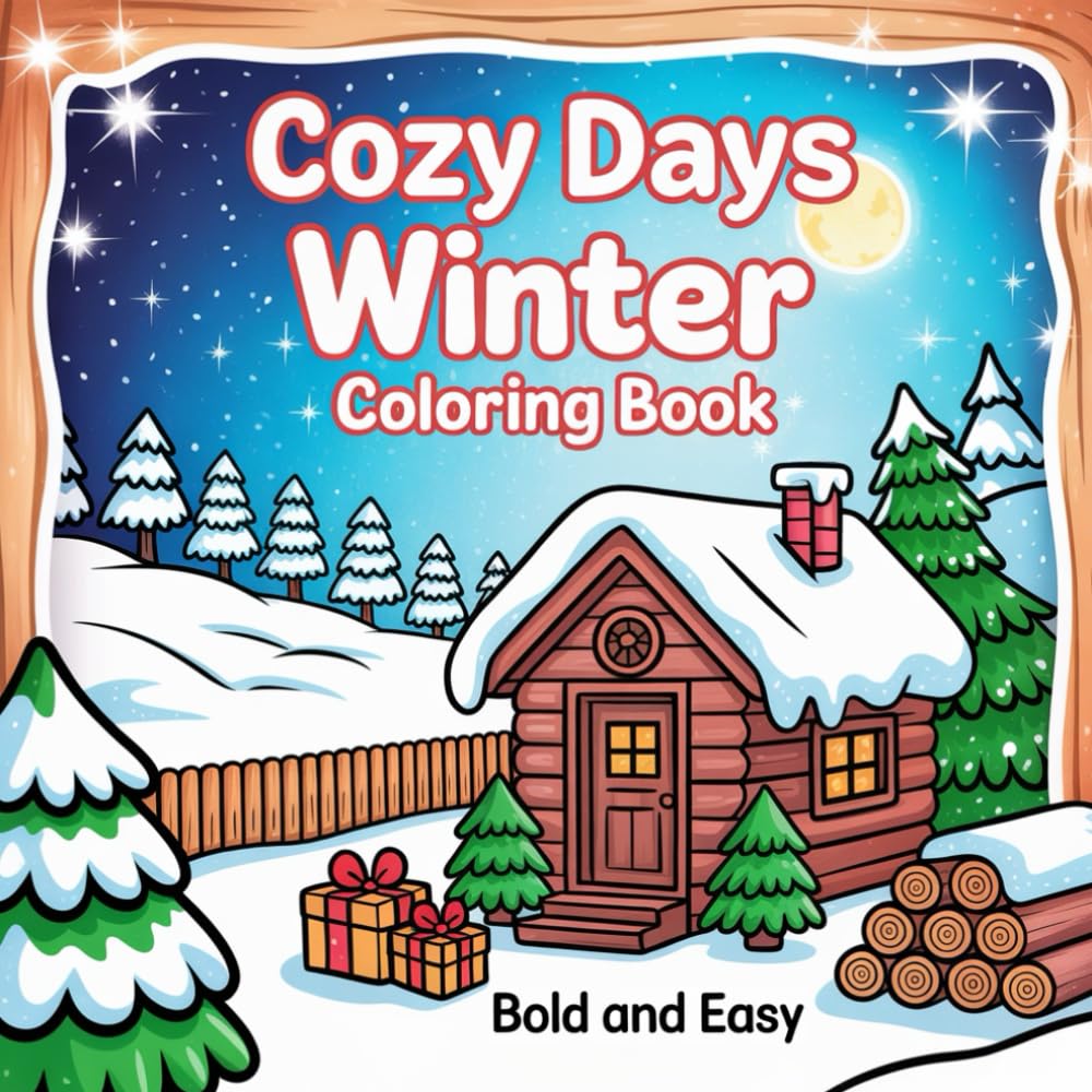 Cozy Days Winter Coloring Book: For Teens And Adults Bold And Easy Designs Featuring Adorable Animal Characters In Tranquil Scenes Perfect For Relaxation.