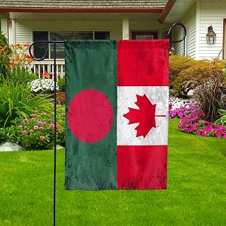 Flag Canadian Bangladesh Flag Bangladeshi Friendship Canada Flag Canada Day Garden Flag (12" x 18")- Premium Polyester-Decorative Indoor Outdoor Flag