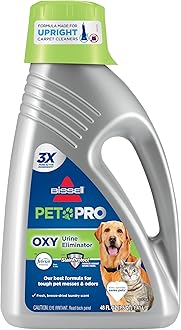PET PRO OXY Urine Eliminator with Febreze Carpet Deep Clean Solution, with StainProtect Technology, for use in leading upright carpet cleaners, 48oz, Our best formula for pet messes & odors