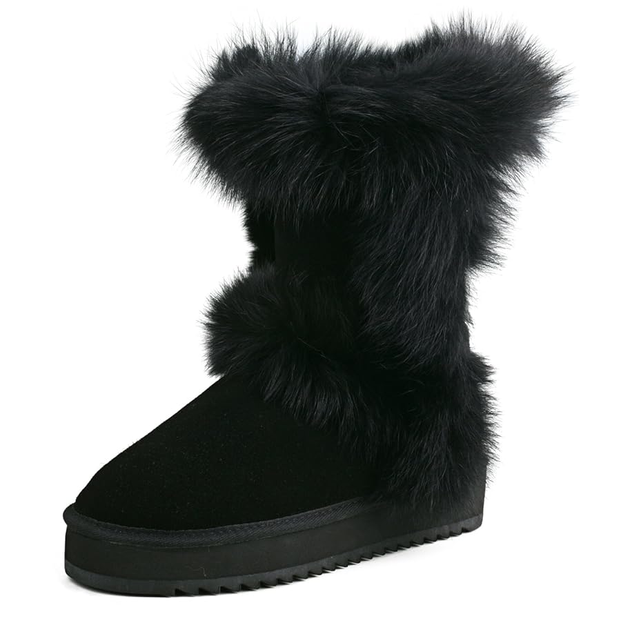 【Anyone more】Tumo Winter Fur Long Middle Boots Amazon.com | Fashion Winter Women Snow Boots Long Tube