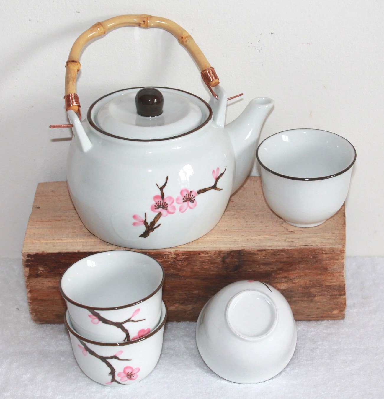 Teeset Kirschblüte – Sakura - aus Keramik Weiss 5 TLG. im Geschenkkarton Nr. 112