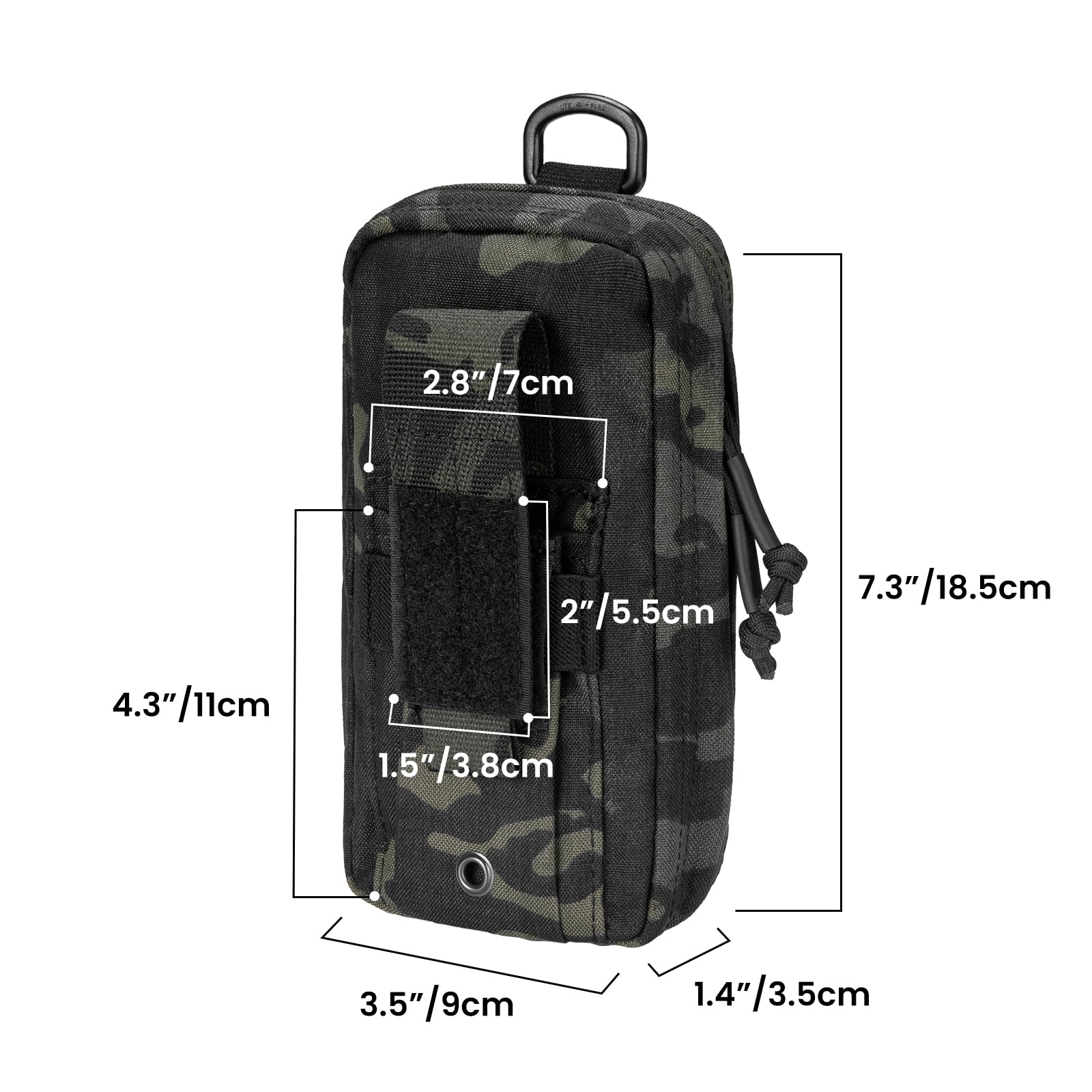 EXCELLENT ELITE SPANKER Sac de premiers secours Molle Petite pochette tactique IFAK Pochette médicale pour garrot Pochette de survie militaire (Camouflage Noir)