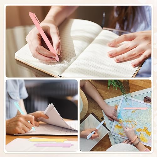 Miniatura 6 de PATIKIL Paquete de 12 bolígrafos de gel retráctiles, punta fina de 0.020 in, tinta negra, color retro, escritura suave, lindos bolígrafos para