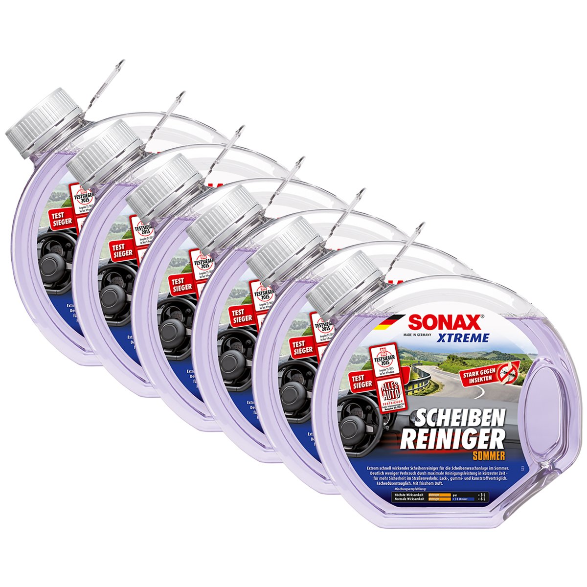SONAX 6X 02724000 Xtreme ScheibenReiniger Sommer gebrauchsfertig 3L