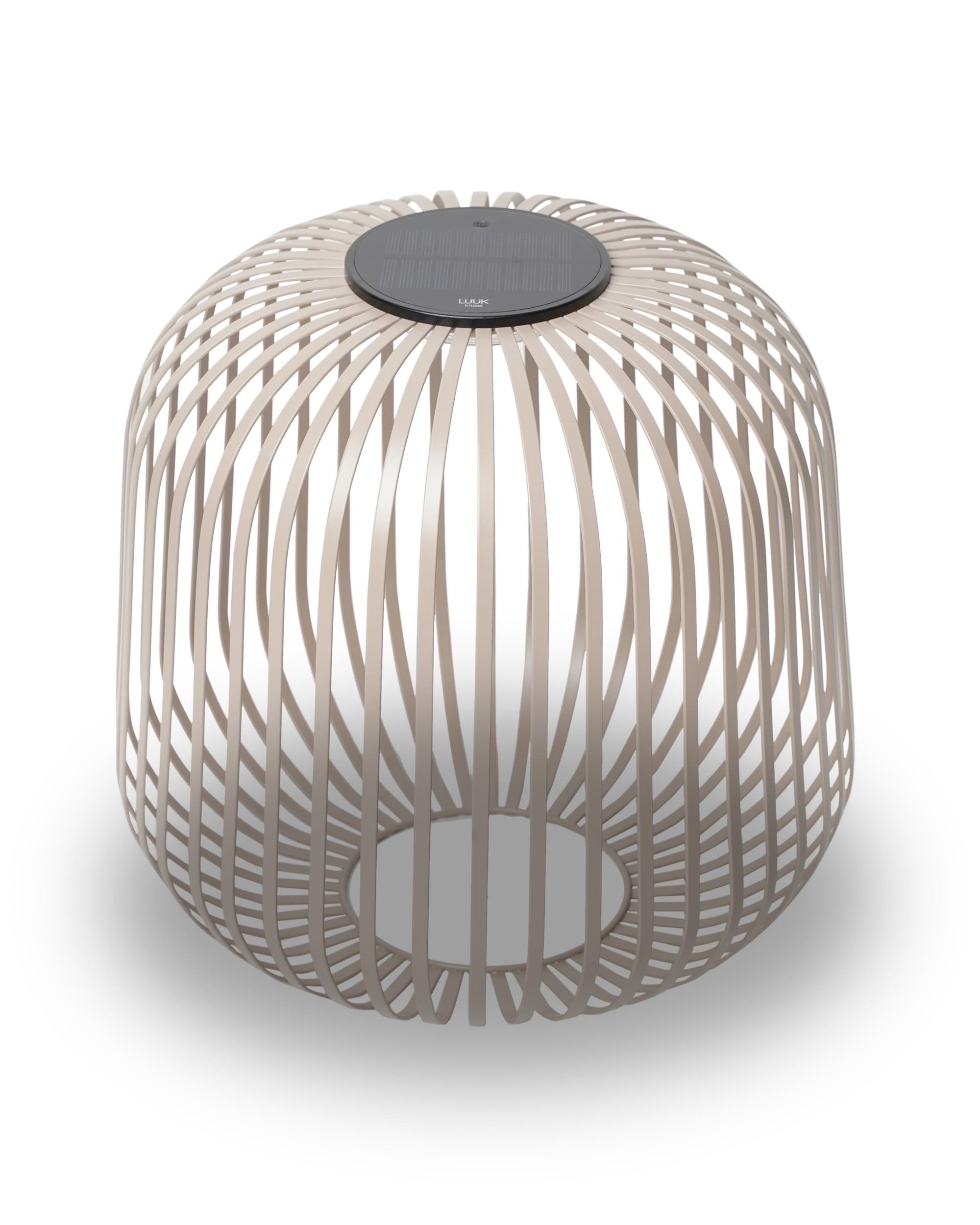 LUUK Studio Lampe Solaire Moderne, Sans Fil, Lanterne, USB-C, Marron Nomade, L