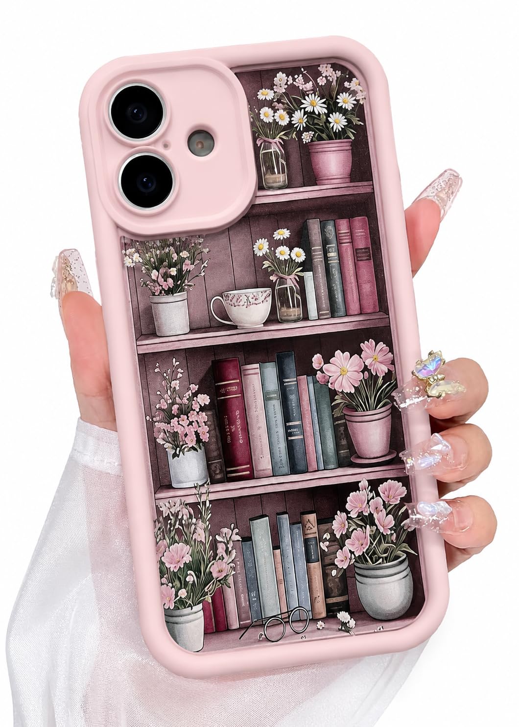 VONZEE Cute Pink Butterfly Transparent Back Cover for iPhone 17| Clear Shockproof TPU Protective Case | Slim Anti-Yellowing Crystal Clear Phone Cover for Girls and Women — Amazon image 14