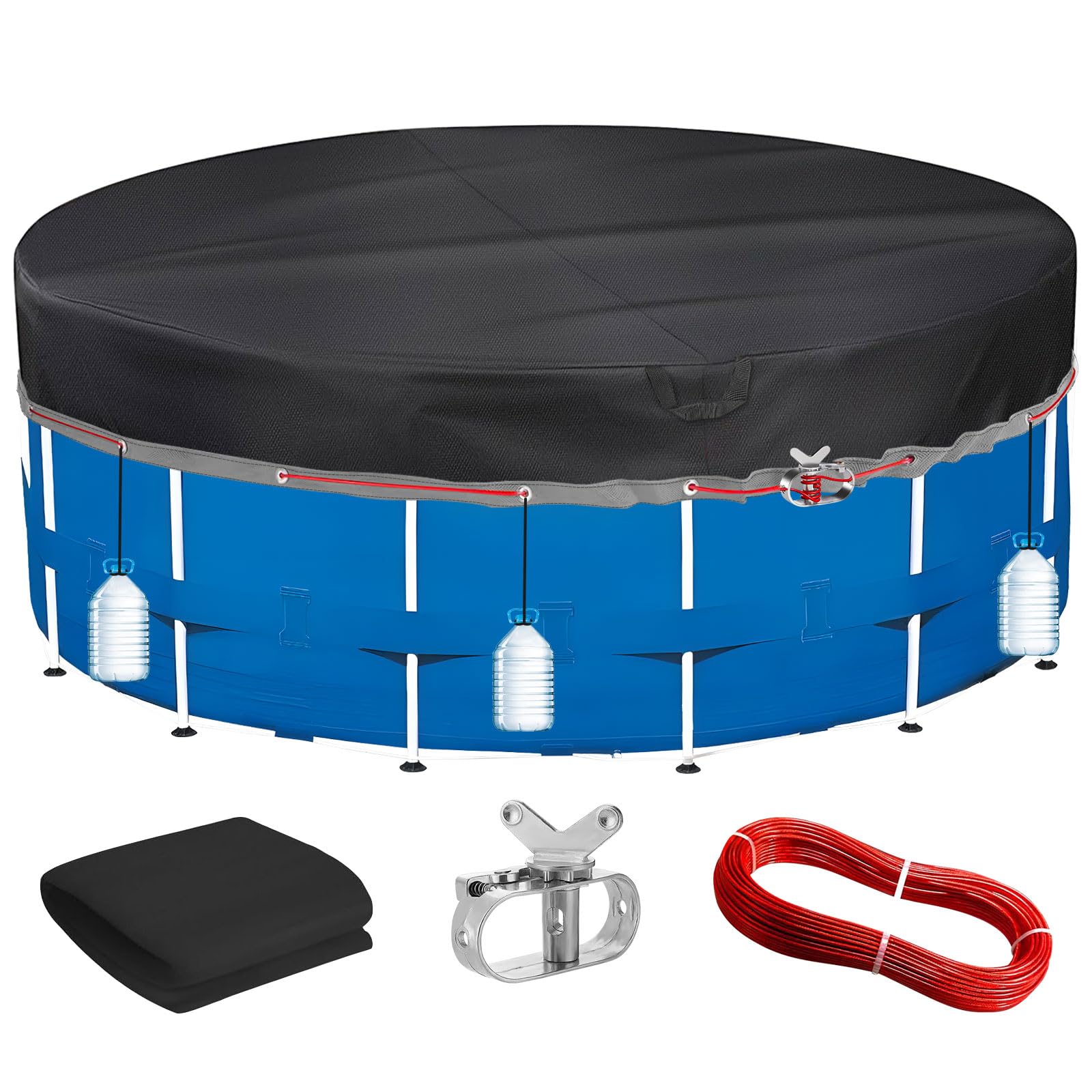 Cubre Piscinas Redondas Ø 310 Für Ø240-305cm Piscinas, UV-Resistente Cobertor de Invierno para Piscina für INTEX Piscinas