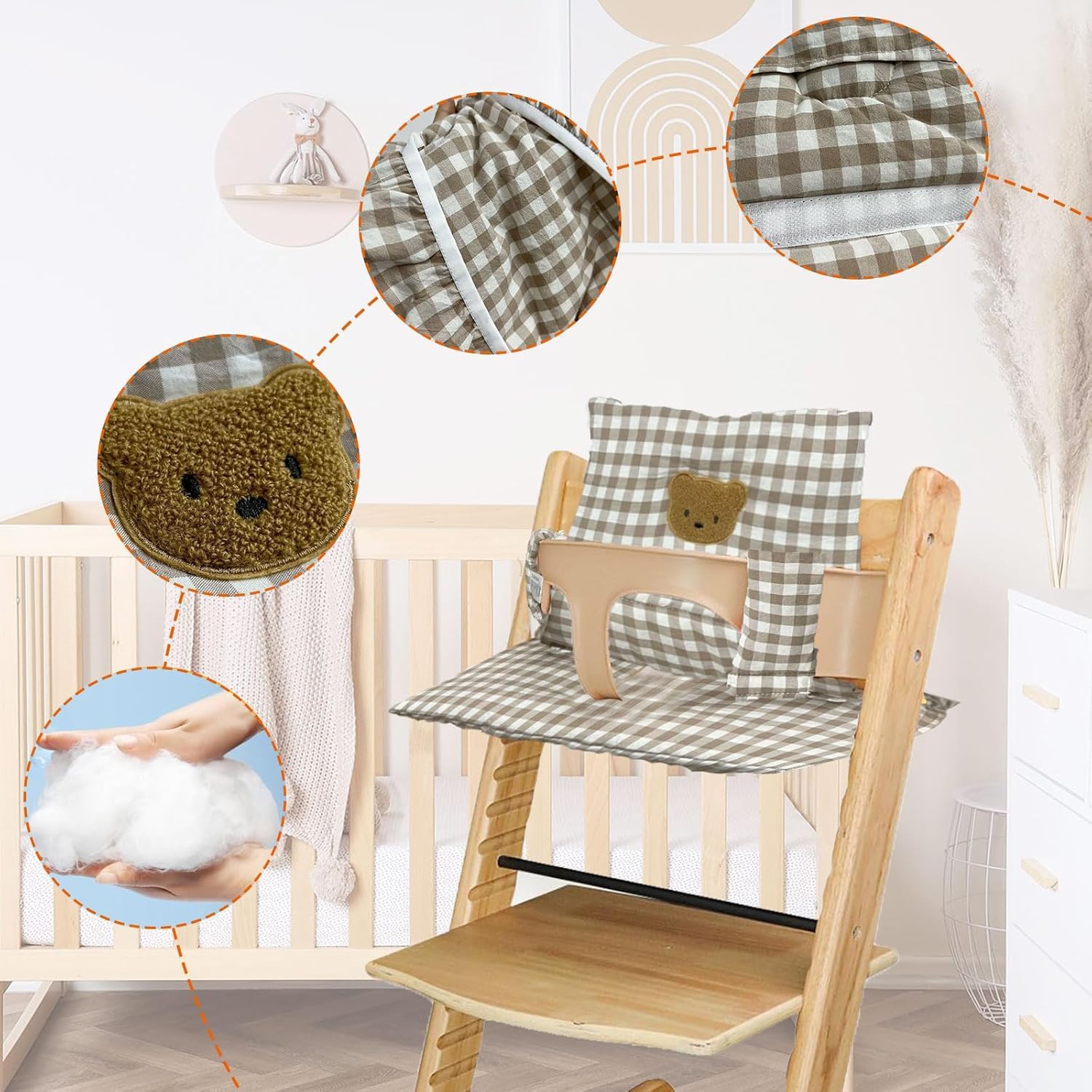 Housse de Coussin pour Stokke Tripp Trapp, Épaissie et douce Coussin Chaise Haute Bebe pour Stokke, Rembourrage pour Siège Bébé, Coussin de siège Doux, Accessoires de Chaise Haute (kq)
