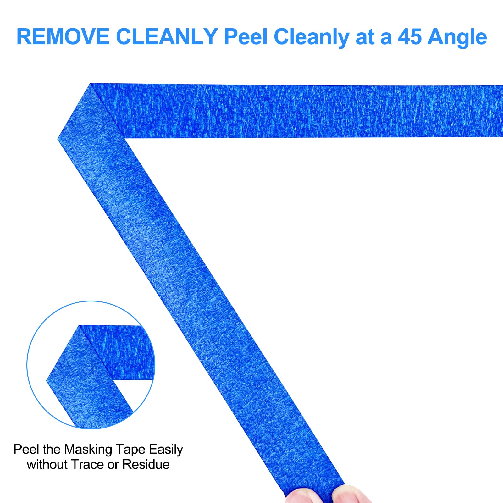 WinGluge 4 rotoli di nastro crespo blu, 24 mm x 50 m, nastro adesivo per pittore, carta crespa, antiscivolo, resistente ai raggi UV, per lavori di pittura, lavori di ristrutturazione, artigianato