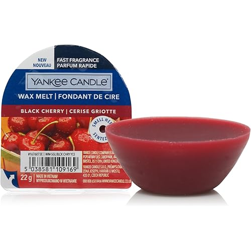 Yankee Candle Wax Melts, Black Cherry, Up to 8 Hours of Fragrance, 1 Count, Red