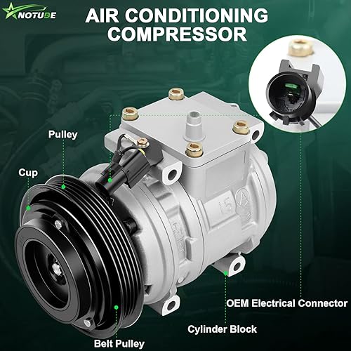 Miniatura 2 de NOTUDE Compresor con embrague para Integra 1990-2001 L4 1.8L Sedánpara Civic 1999-2000 L4 1.6Lpara Ac-ura NSX 3.2L 1997-2005 Compresor de aire