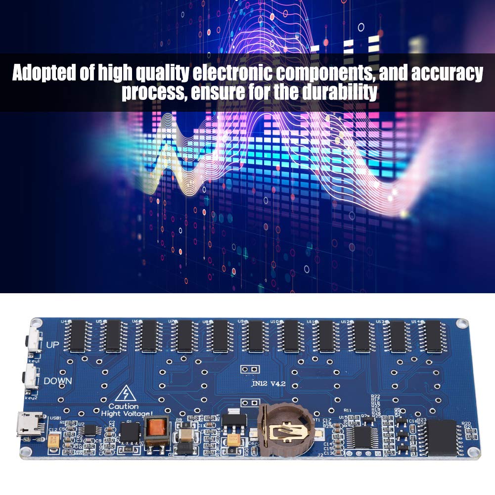 Zestaw zegara cyfrowego DIY 12 cyfrowych rurek PCBA z listwą świetlną na biurko w domu Łatwa instalacja Komponenty elektroniczne