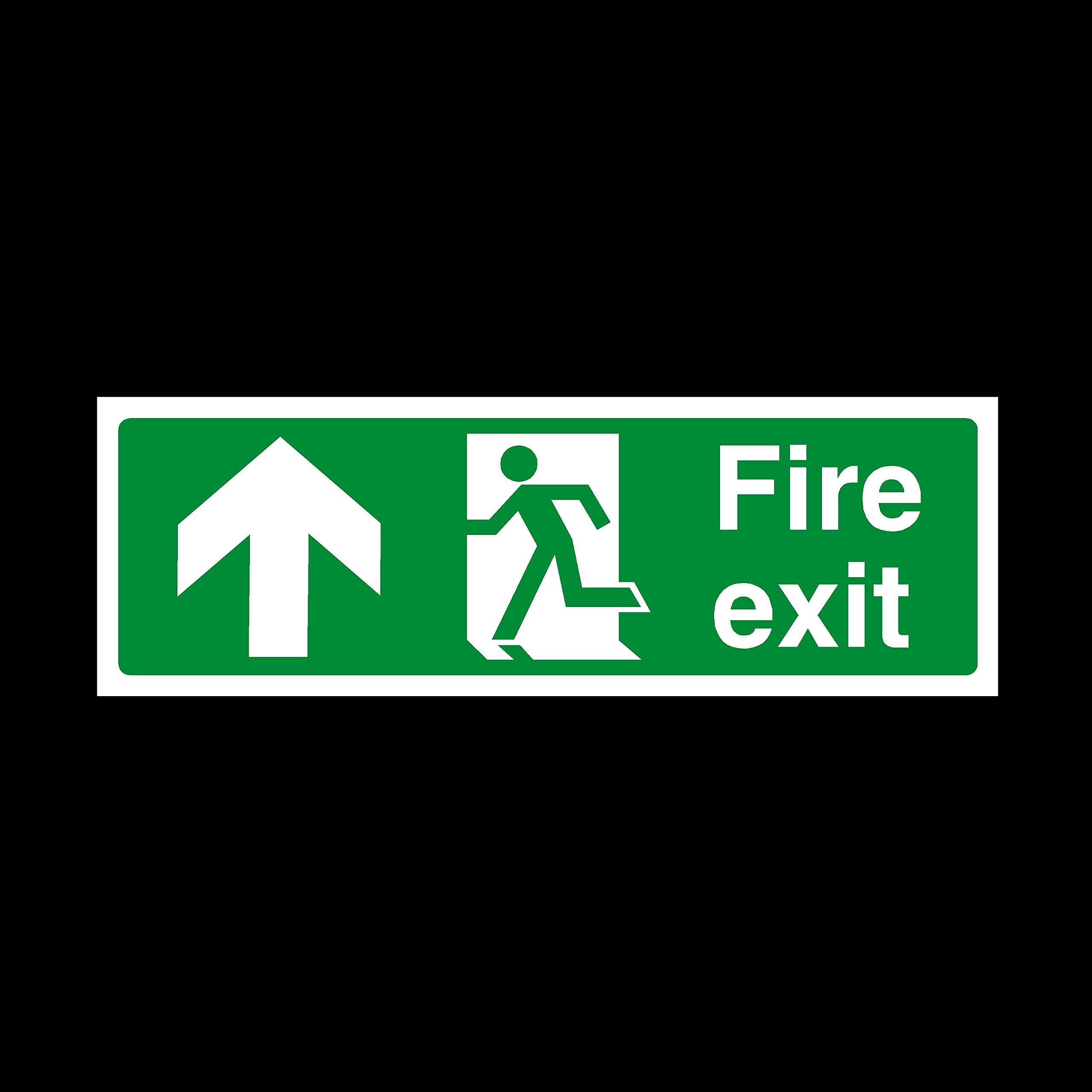 Ussp&S 50X Fire Exit Arrow Up Sign 300Mm X 100Mm - Plastic Sign