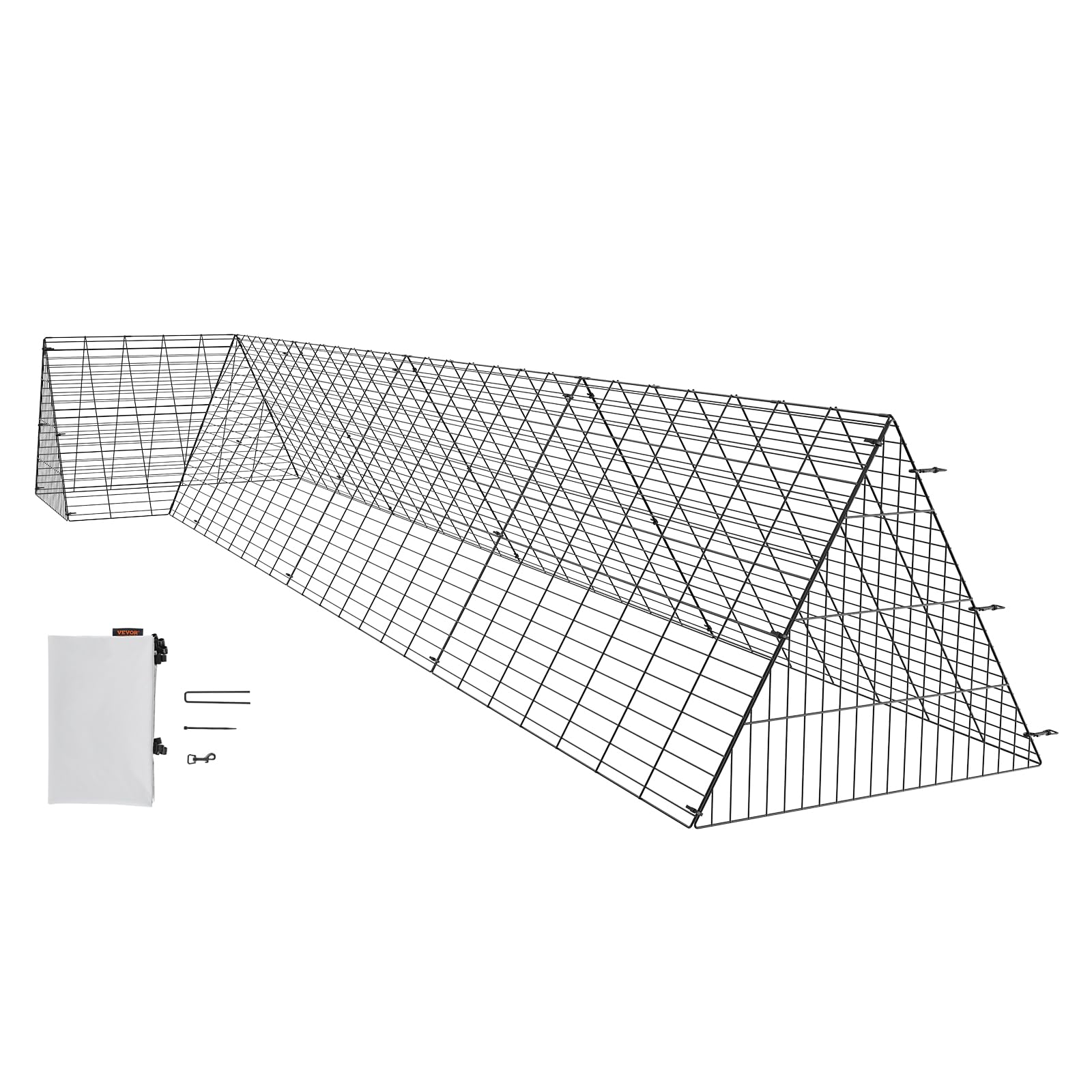 VEVOR Tunnel per Polli 400 x 100 x 61,5 cm (L x P x A) Recinto per Pollai Con Telai Angolari, Portatile per Esterno, Adatto per Polli, Anatre, Conigli