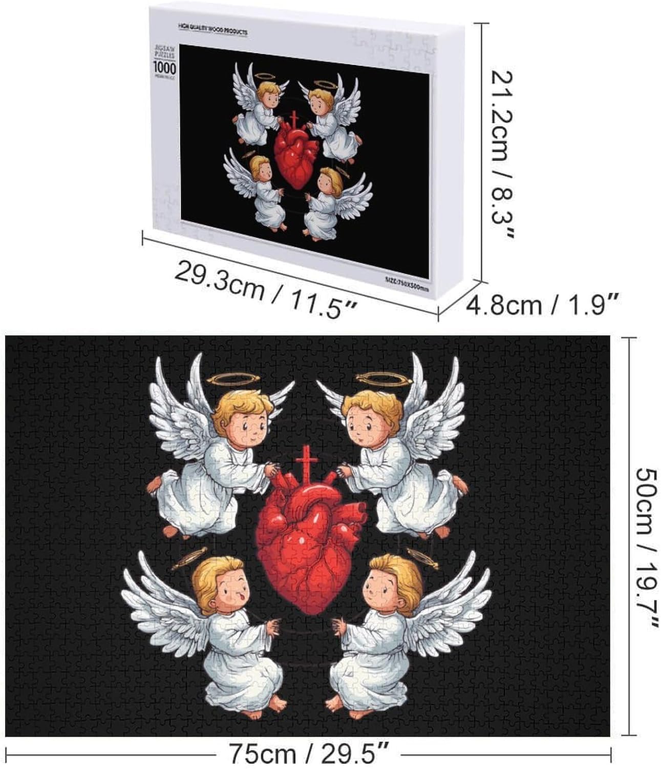 Pretty Angelprint Puzzles for Adults 1000 PCS Wooden Jigsaw Puzzle Wall Decor Christmas